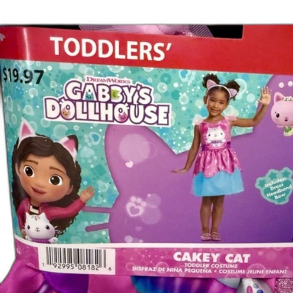 GABBY’S DOLLHOUSE CAKEY CAT Costume TODDLER GIRLS SIZE 2T Cosplay NEW - Picture 6 of 7